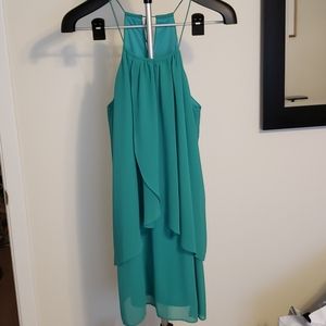 Green strapless dress